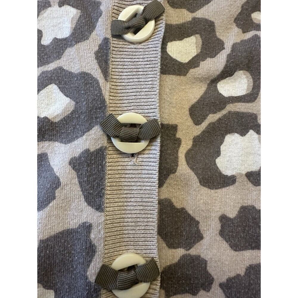 Boden Tan Brown Cream Animal Print Button Front Cardigan Sweater Size 6 Edgy - Picture 6 of 14